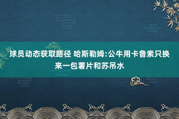 球员动态获取路径 哈斯勒姆:公牛用卡鲁索只换来一包薯片和苏吊水