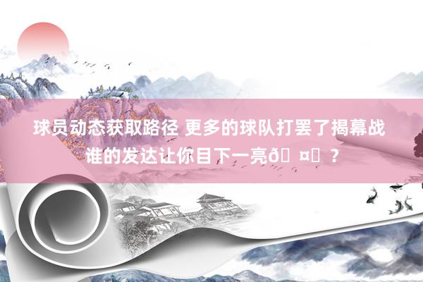 球员动态获取路径 更多的球队打罢了揭幕战 谁的发达让你目下一亮🤔？