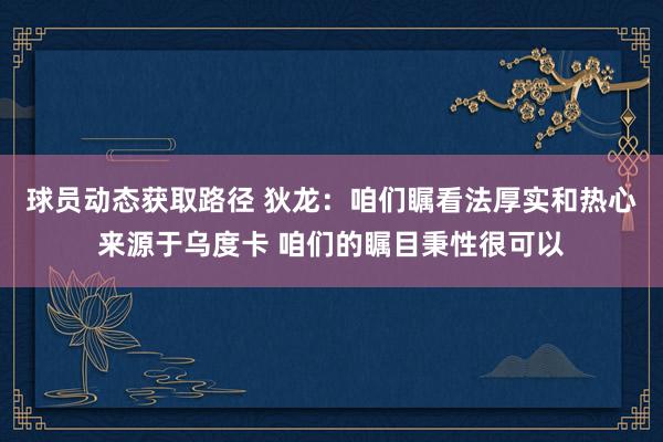 球员动态获取路径 狄龙：咱们瞩看法厚实和热心来源于乌度卡 咱们的瞩目秉性很可以