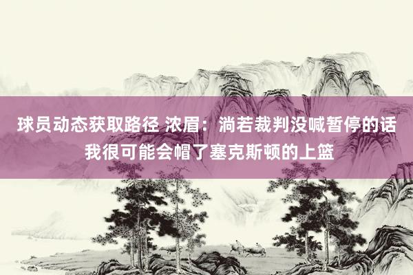 球员动态获取路径 浓眉：淌若裁判没喊暂停的话 我很可能会帽了塞克斯顿的上篮