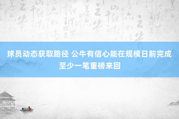 球员动态获取路径 公牛有信心能在规模日前完成至少一笔重磅来回