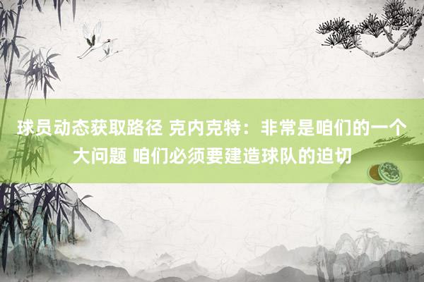 球员动态获取路径 克内克特：非常是咱们的一个大问题 咱们必须要建造球队的迫切