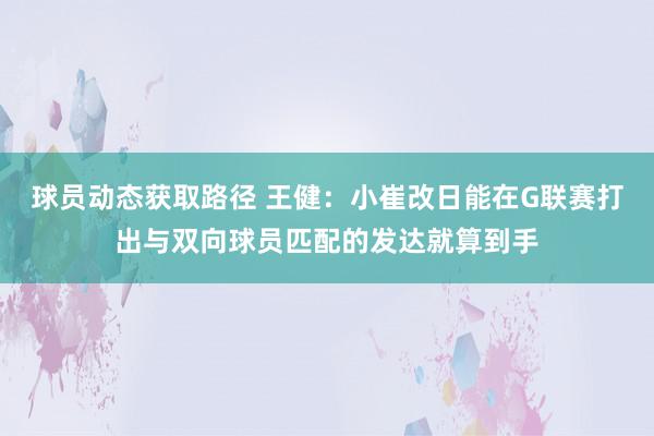 球员动态获取路径 王健：小崔改日能在G联赛打出与双向球员匹配的发达就算到手