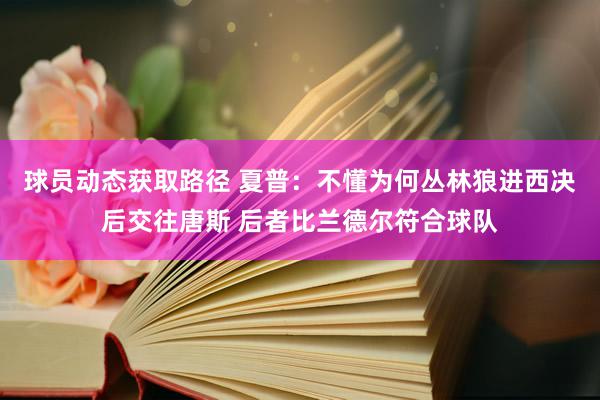 球员动态获取路径 夏普：不懂为何丛林狼进西决后交往唐斯 后者比兰德尔符合球队