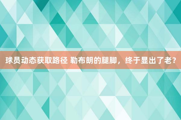 球员动态获取路径 勒布朗的腿脚，终于显出了老？