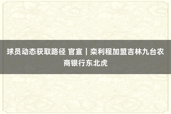 球员动态获取路径 官宣｜栾利程加盟吉林九台农商银行东北虎