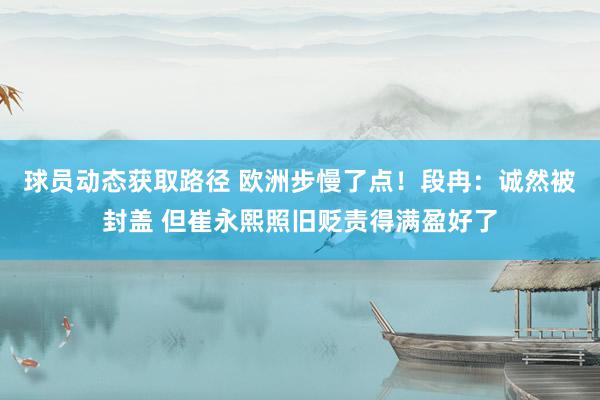 球员动态获取路径 欧洲步慢了点！段冉：诚然被封盖 但崔永熙照旧贬责得满盈好了