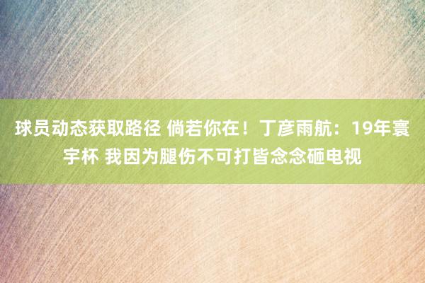 球员动态获取路径 倘若你在！丁彦雨航：19年寰宇杯 我因为腿伤不可打皆念念砸电视