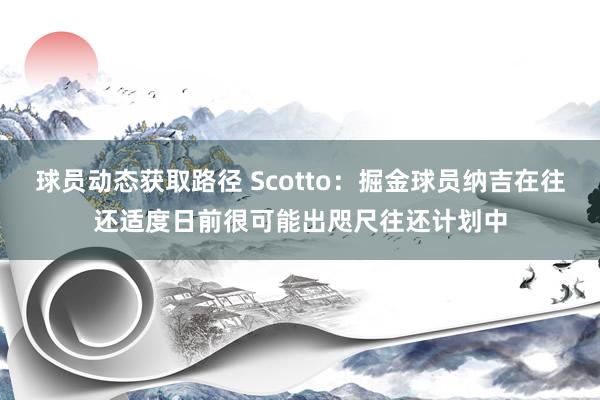 球员动态获取路径 Scotto：掘金球员纳吉在往还适度日前很可能出咫尺往还计划中