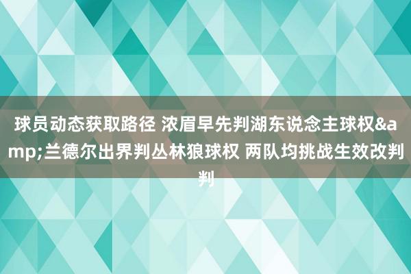 球员动态获取路径 浓眉早先判湖东说念主球权&兰德尔出界判丛林狼球权 两队均挑战生效改判