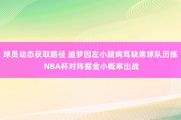 球员动态获取路径 追梦因左小腿病笃缺席球队历练 NBA杯对阵掘金小概率出战